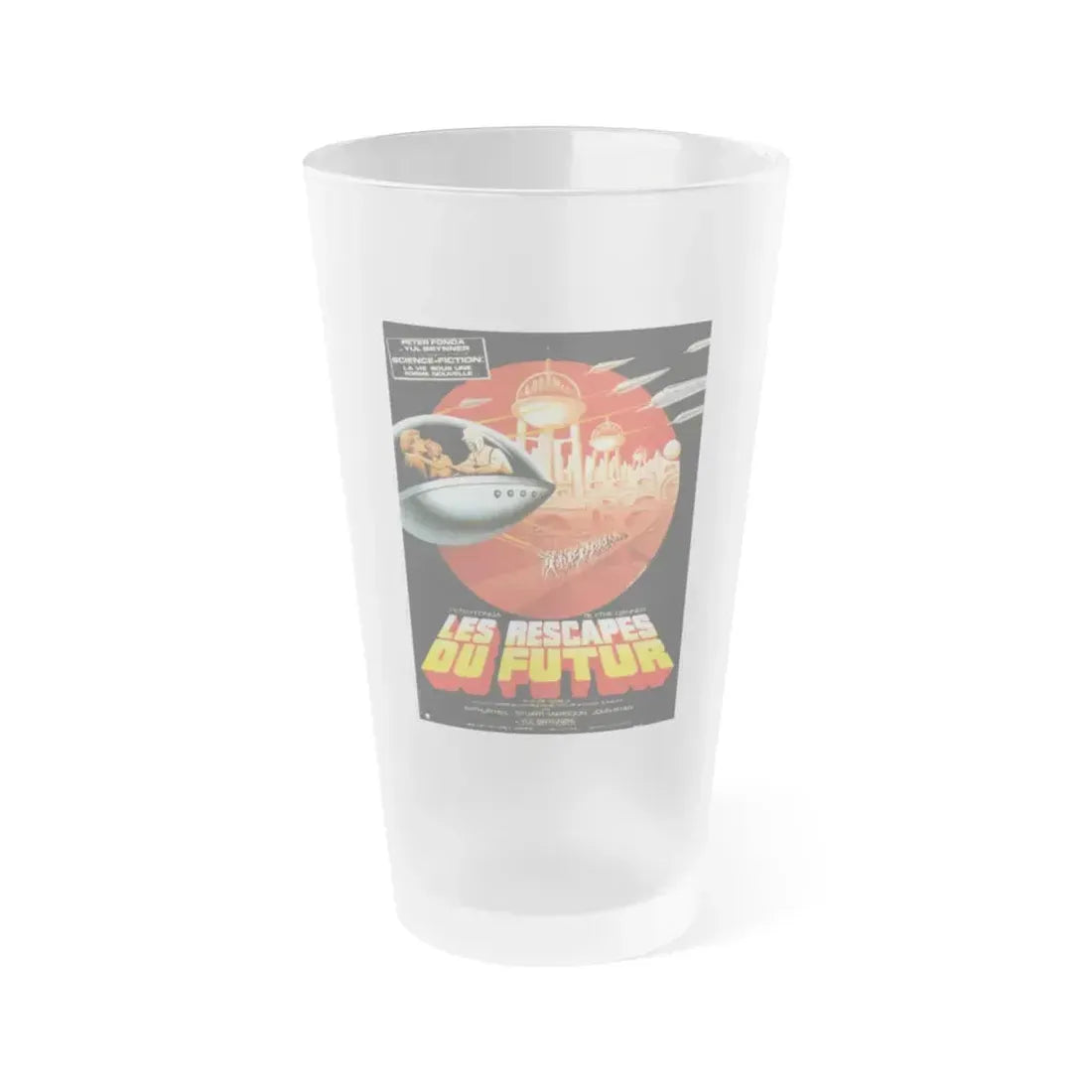 FUTUREWORLD (FRENCH) 1976 Movie Poster - Frosted Pint Glass 16oz 16oz Frosted - Go Mug Yourself