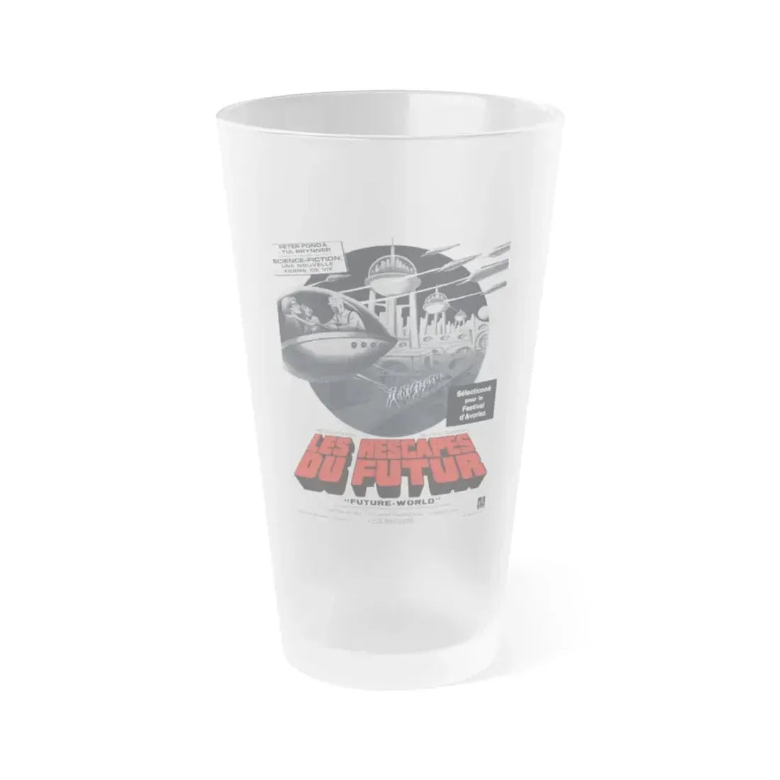 FUTUREWORLD (FRENCH 2) 1976 Movie Poster - Frosted Pint Glass 16oz 16oz Frosted - Go Mug Yourself