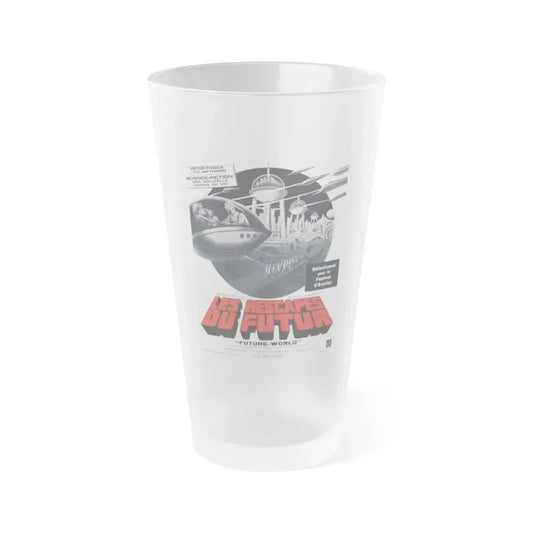 FUTUREWORLD (FRENCH 2) 1976 Movie Poster - Frosted Pint Glass 16oz 16oz Frosted - Go Mug Yourself