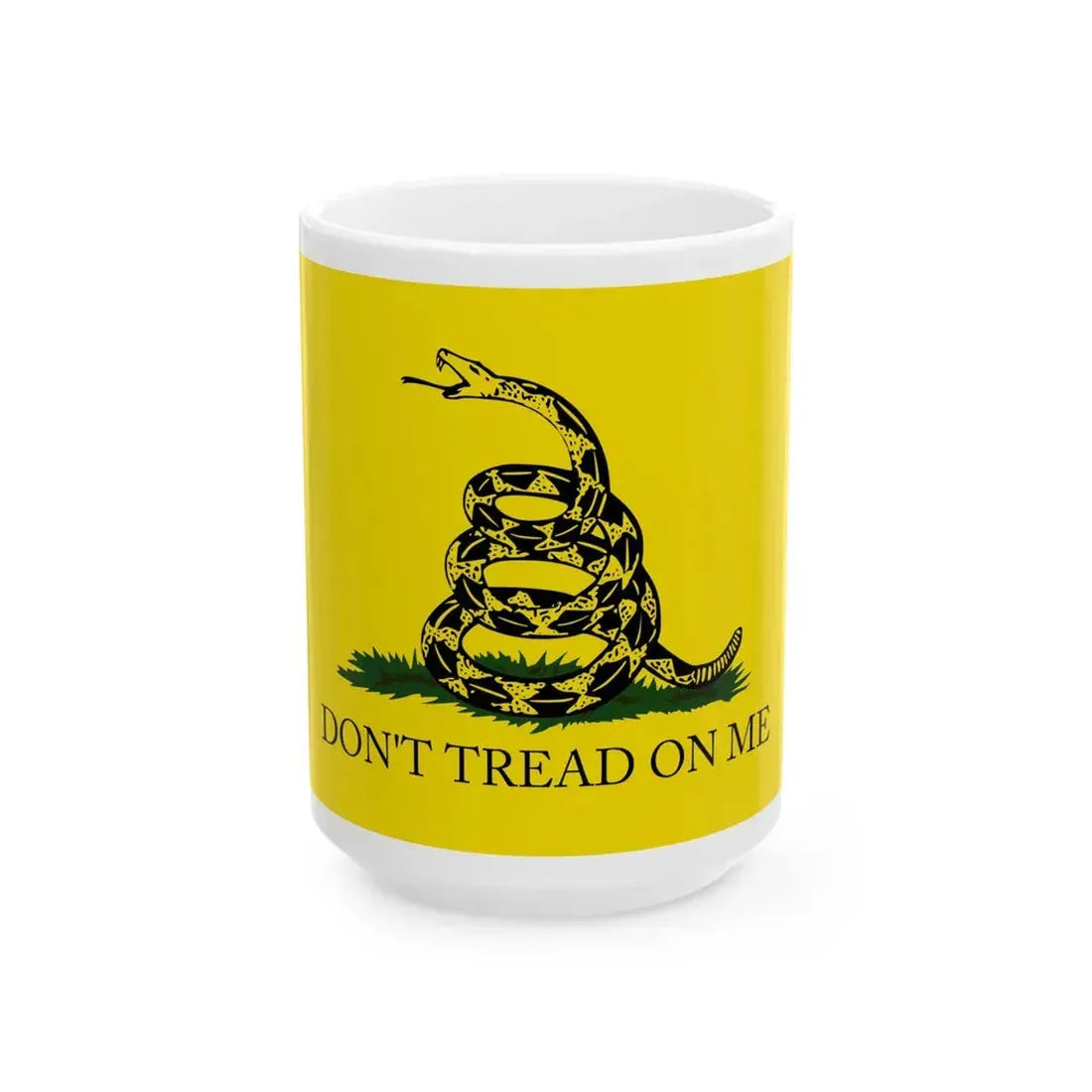 Gadsden flag with apostrophe (United States) White Coffee Mug 15oz - Go Mug Yourself