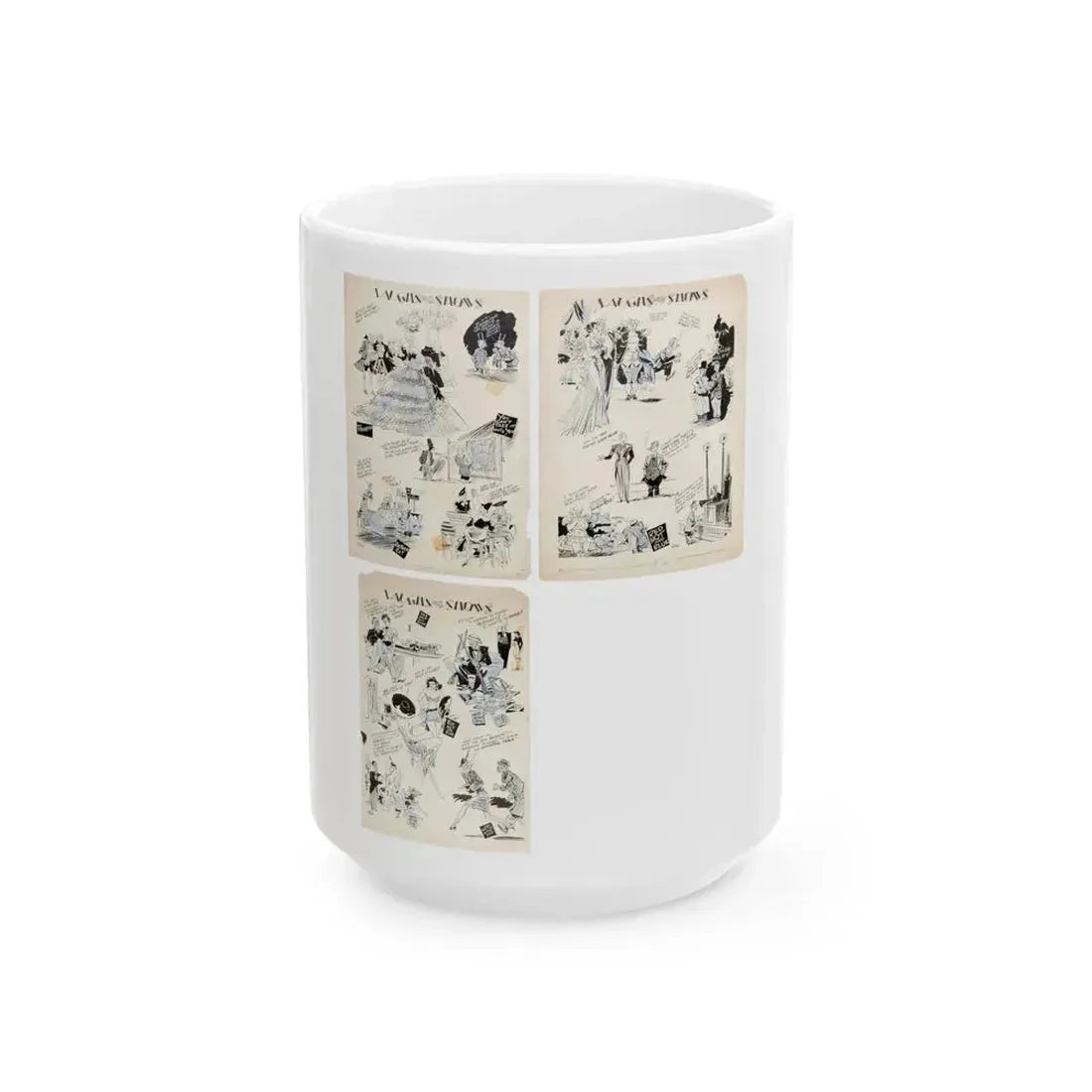 Gag Illustration, Group of 3 - White Coffee Mug 15oz - Go Mug Yourself