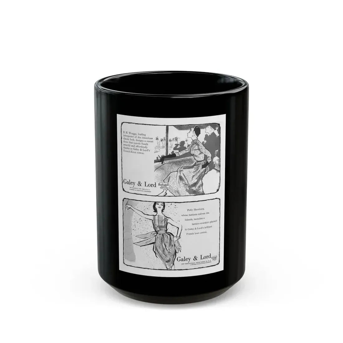 Galey & Lord, 1956 (Top) and 1959 (Bottom) - Black Coffee Mug 15oz - Go Mug Yourself
