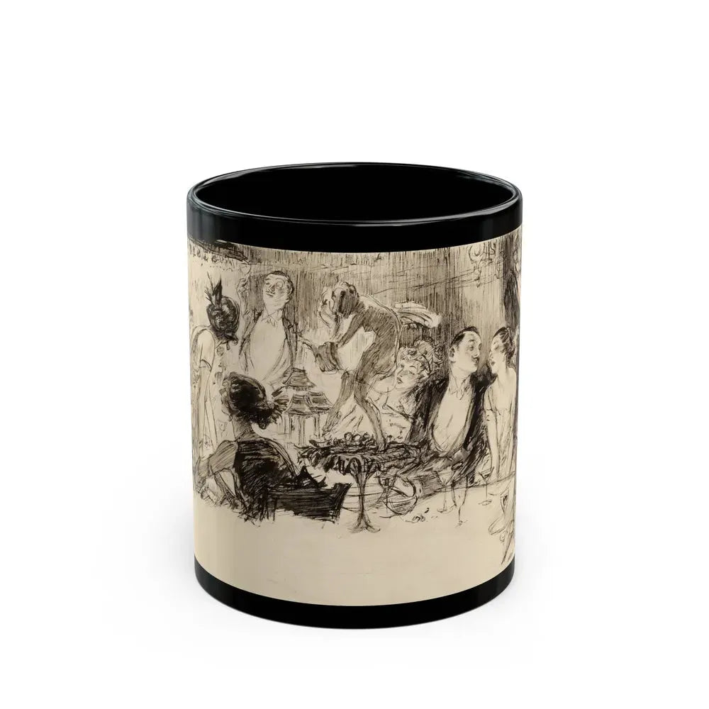 Gambling Night, Harpers Bazar illustration, 1923 - Black Coffee Mug 11oz - Go Mug Yourself