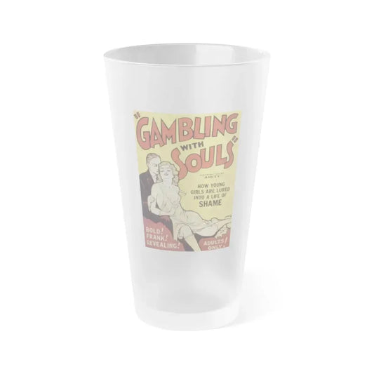 GAMBLING WITH SOULS 1936 Movie Poster - Frosted Pint Glass 16oz 16oz Frosted - Go Mug Yourself