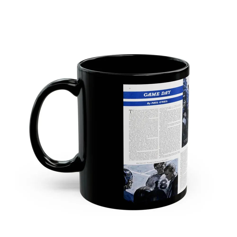 Game Day, Saturday Evening Post, December 9, 1939 - Black Coffee Mug - Go Mug Yourself