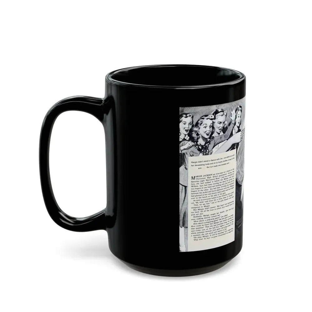 Game of Hearts, Miss America magazine, February 1946 - Black Coffee Mug - Go Mug Yourself
