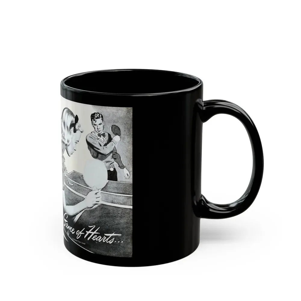 Game of Hearts, Miss America magazine, February 1946 - Black Coffee Mug - Go Mug Yourself