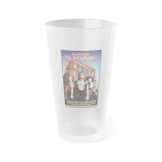 GAME OF SURVIVAL (TENEMENT) 1985 Movie Poster - Frosted Pint Glass 16oz 16oz Frosted - Go Mug Yourself