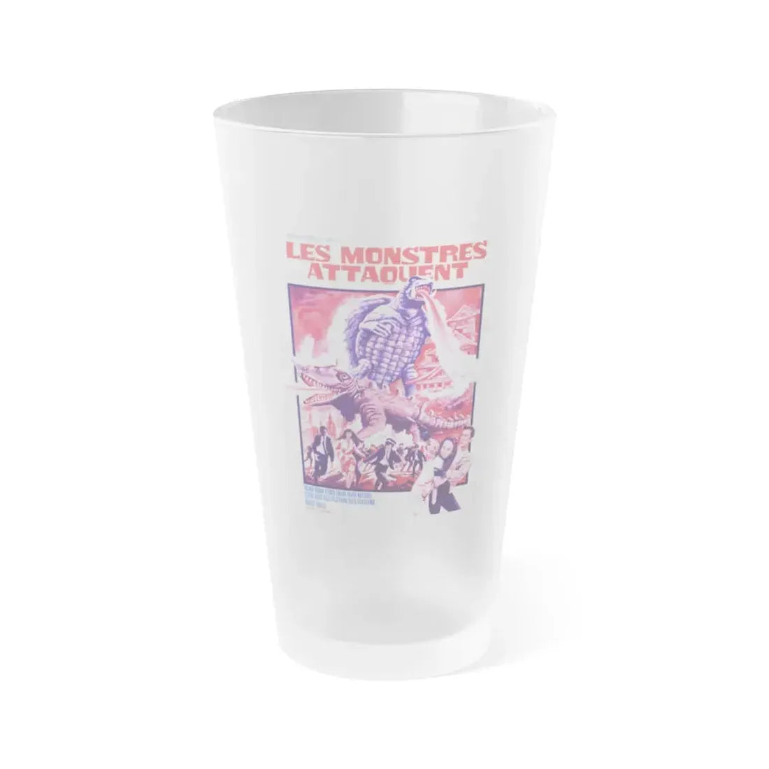 GAMERA VS BARUGON (FRENCH) 1966 Movie Poster - Frosted Pint Glass 16oz 16oz Frosted - Go Mug Yourself