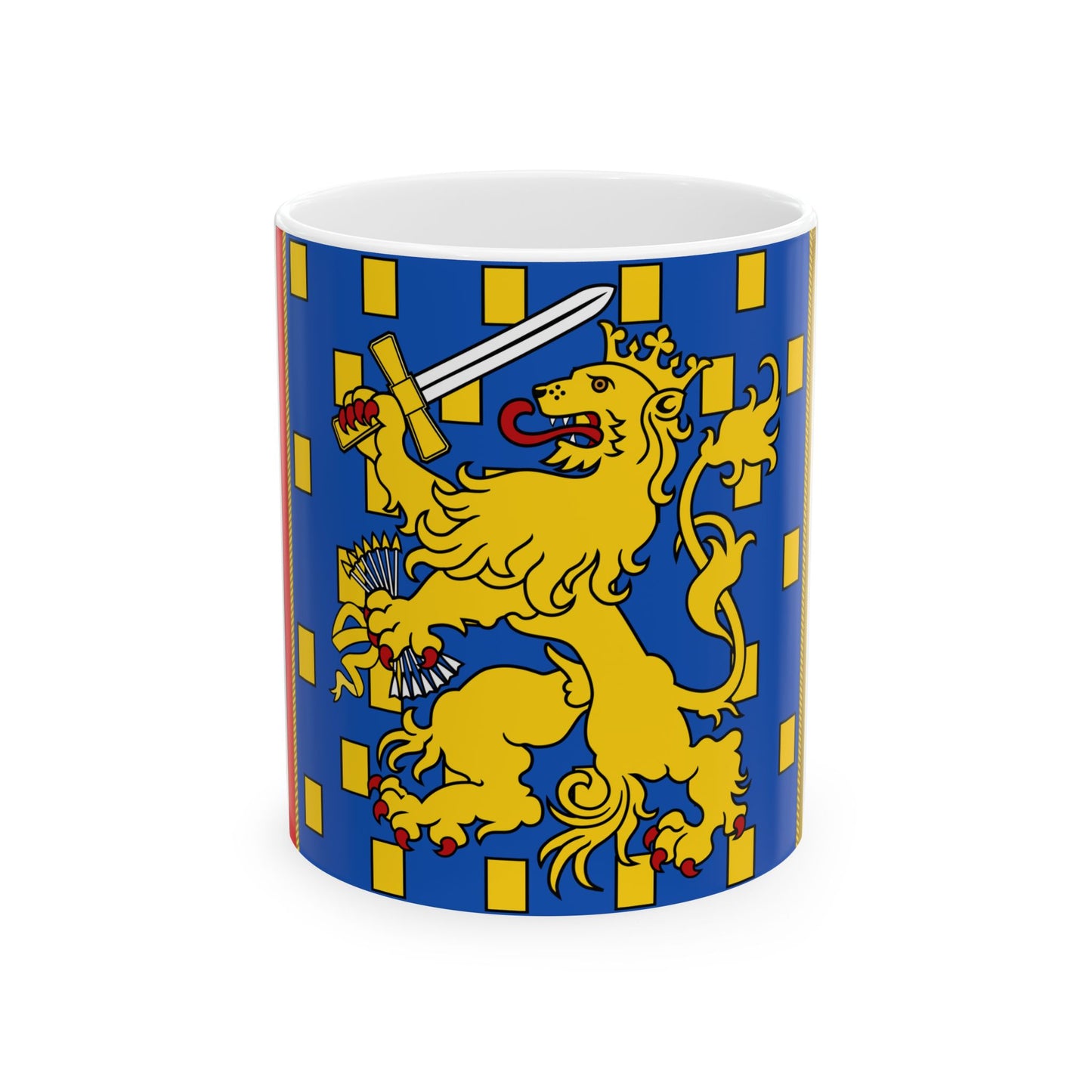 Garter Banner of Dutch Monarchs as Members (Netherlands) White Coffee Mug-11oz-Go Mug Yourself