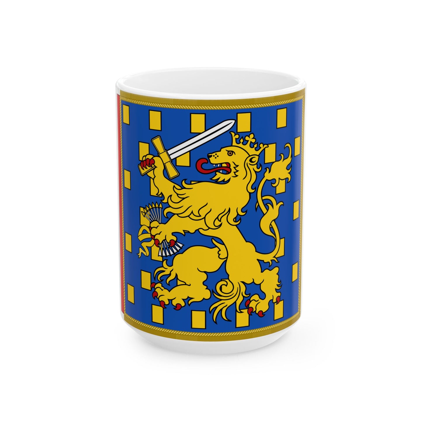 Garter Banner of Dutch Monarchs as Members (Netherlands) White Coffee Mug-15oz-Go Mug Yourself