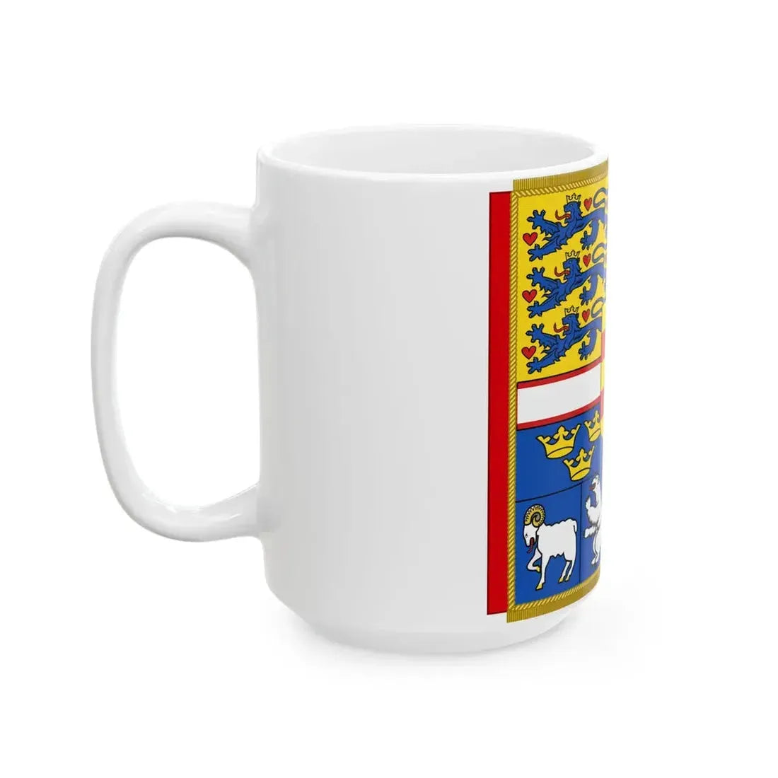 Garter Banner of the Danish Monarch (Denmark) White Coffee Mug - Go Mug Yourself
