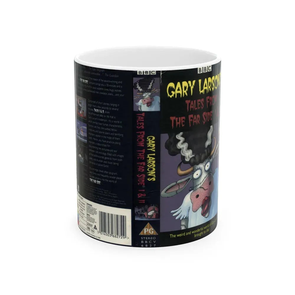 GARY LARSONS TALES FROM THE FAR SIDE 1 AND 2 (VHS COVER) - White Coffee Mug 11oz - Go Mug Yourself