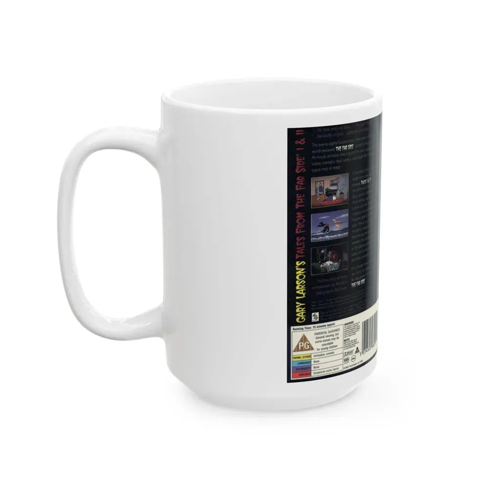 GARY LARSONS TALES FROM THE FAR SIDE 1 AND 2 (VHS COVER) - White Coffee Mug - Go Mug Yourself