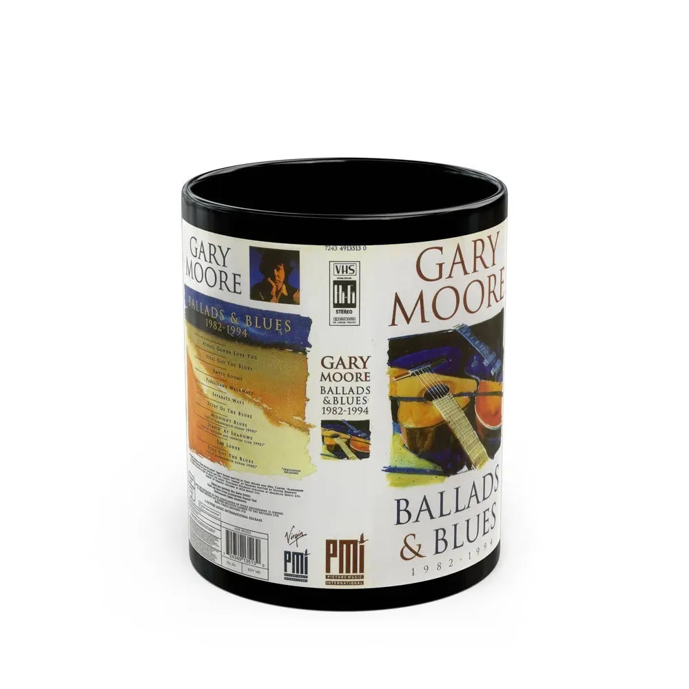 GARY MOORE BALLADS AND BLUES (VHS COVER) - Black Coffee Mug 11oz - Go Mug Yourself