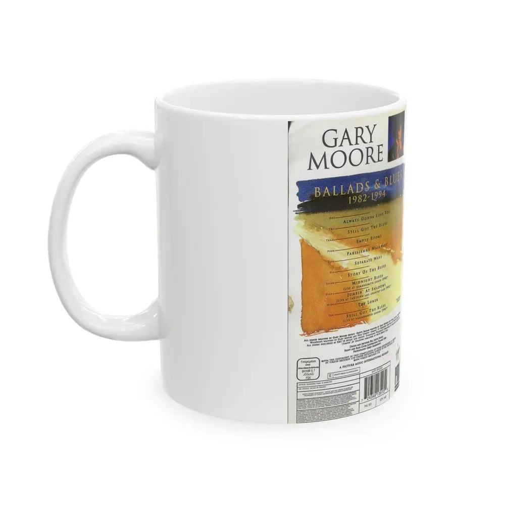 GARY MOORE BALLADS AND BLUES (VHS COVER) - White Coffee Mug - Go Mug Yourself
