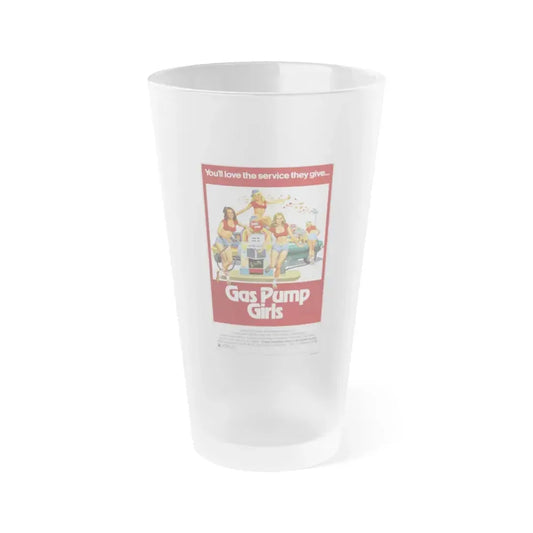 GAS PUMP GIRLS 1979 Movie Poster - Frosted Pint Glass 16oz 16oz Frosted - Go Mug Yourself