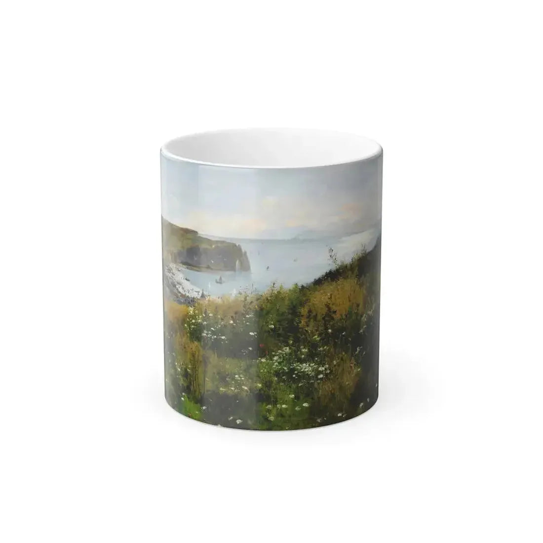 Gaston Roullet (1847-1925) View of Etretat - Oil on Canvas 1888 - Color Changing Mug 11oz 11oz - Go Mug Yourself