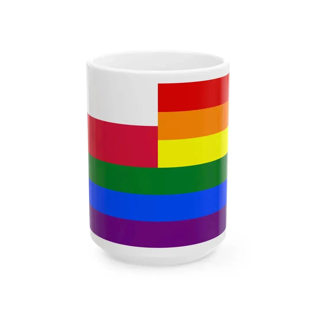 Gay flag pl (Poland) White Coffee Mug 15oz - Go Mug Yourself