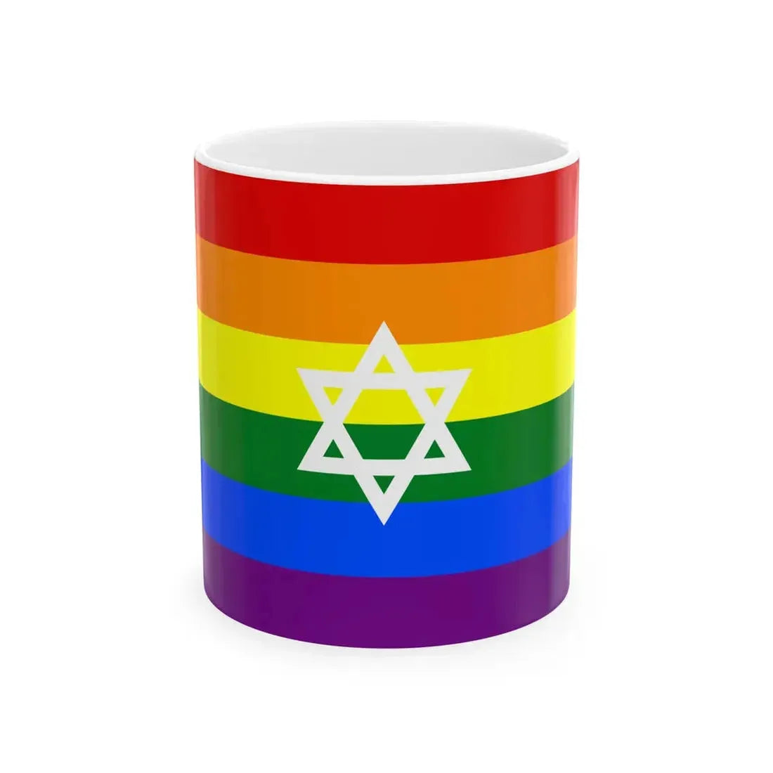 Gay Pride flag of Israel (Israel) White Coffee Mug 11oz - Go Mug Yourself