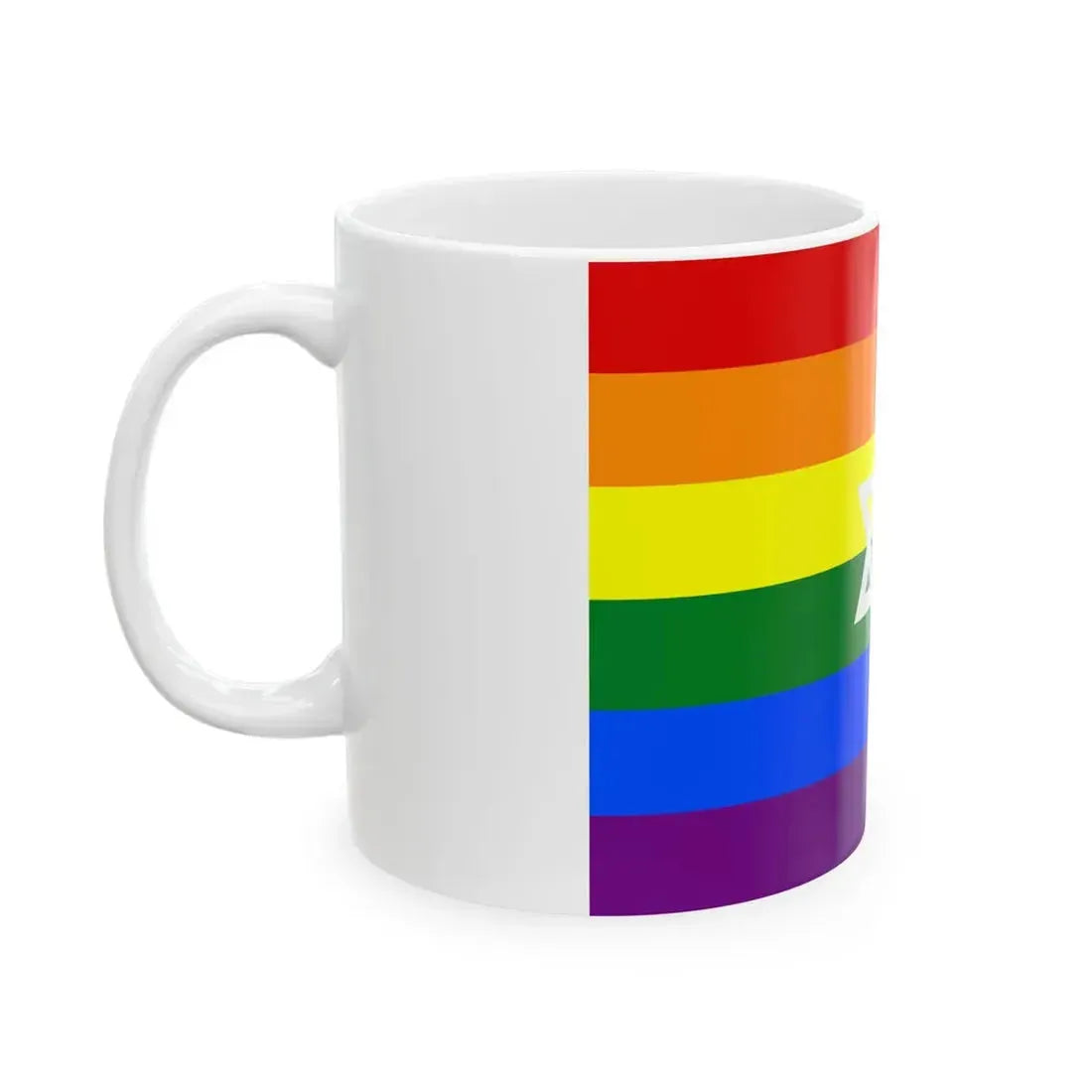 Gay Pride flag of Israel (Israel) White Coffee Mug - Go Mug Yourself