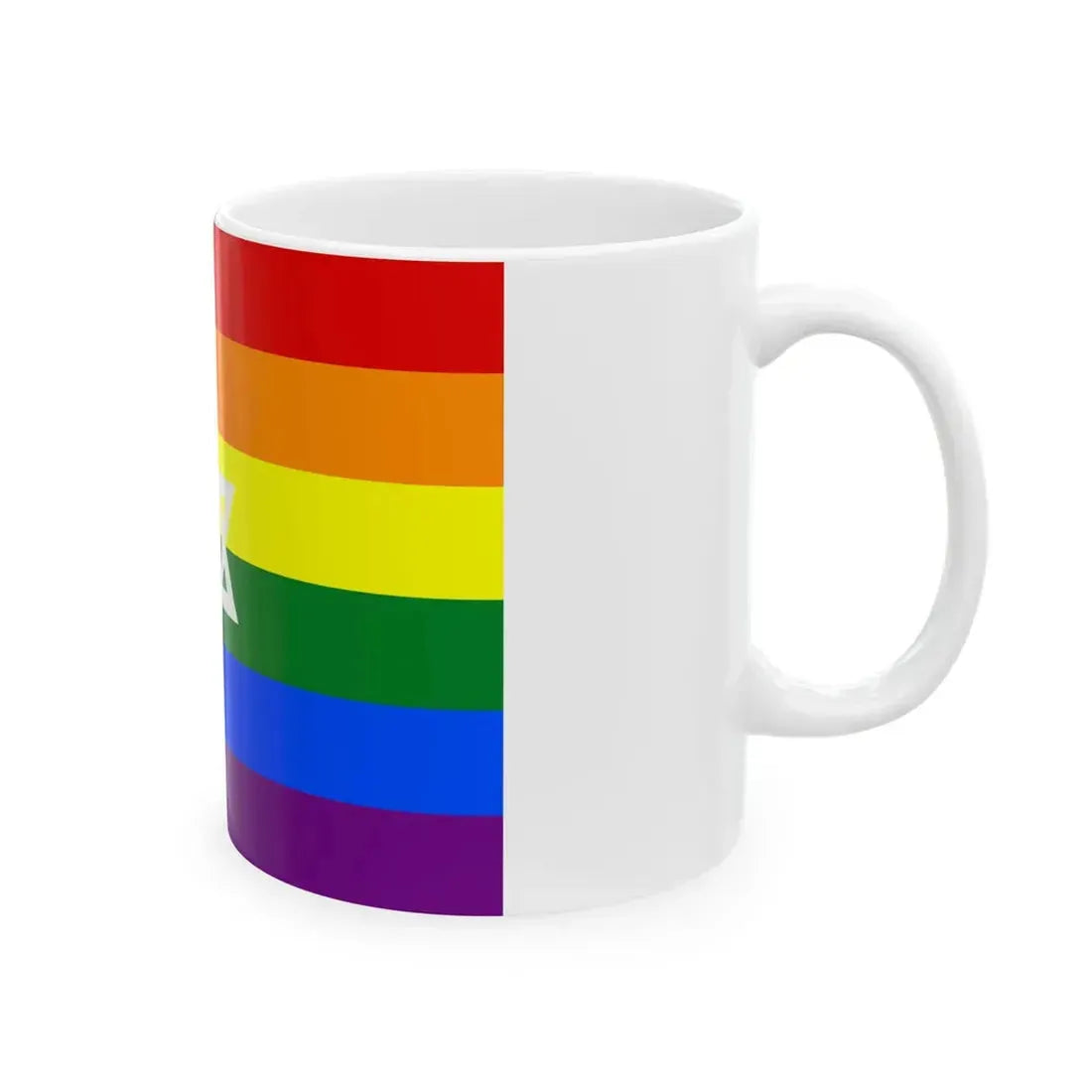 Gay Pride flag of Israel (Israel) White Coffee Mug - Go Mug Yourself