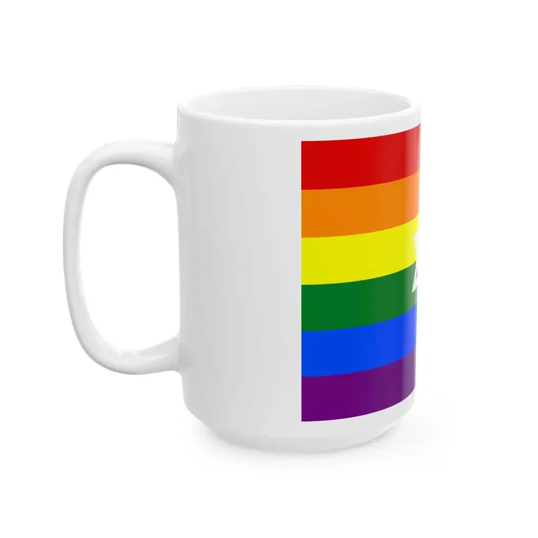 Gay Pride flag of Israel (Israel) White Coffee Mug - Go Mug Yourself