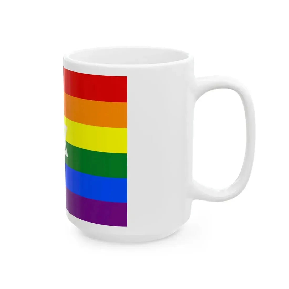 Gay Pride flag of Israel (Israel) White Coffee Mug - Go Mug Yourself