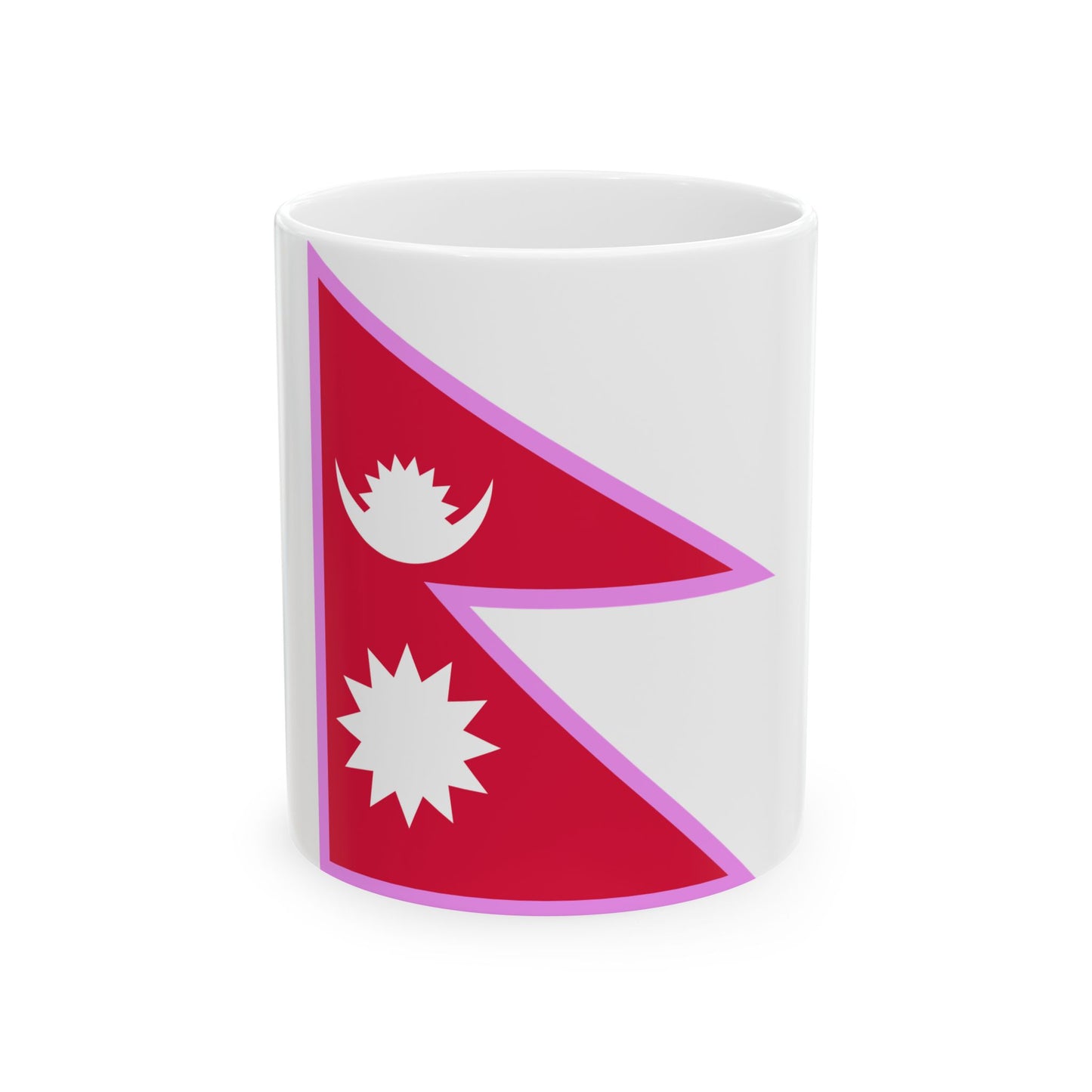 Gay Pride flag of Nepal (Nepal) White Coffee Mug-11oz-Go Mug Yourself