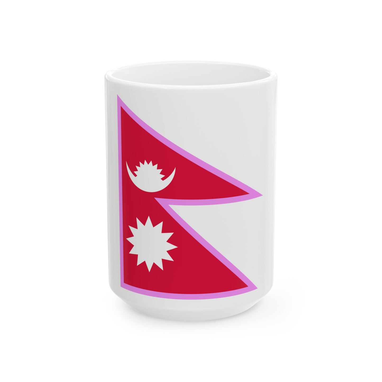 Gay Pride flag of Nepal (Nepal) White Coffee Mug-15oz-Go Mug Yourself