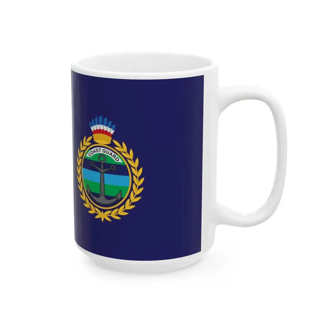 GDF Coast Guard flag variant (Guyana) White Coffee Mug - Go Mug Yourself