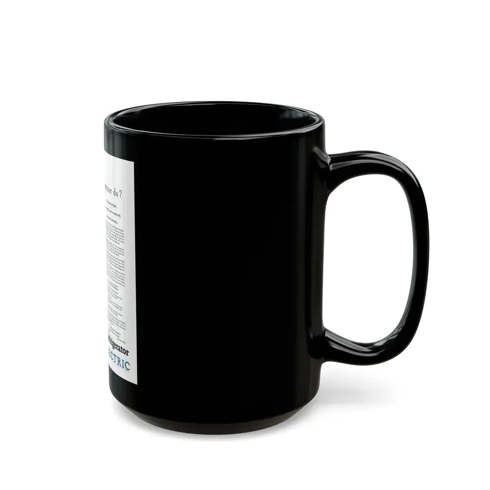 GE Refrigerator ad, Ladies' Home Journal, September 1927 - Black Coffee Mug - Go Mug Yourself