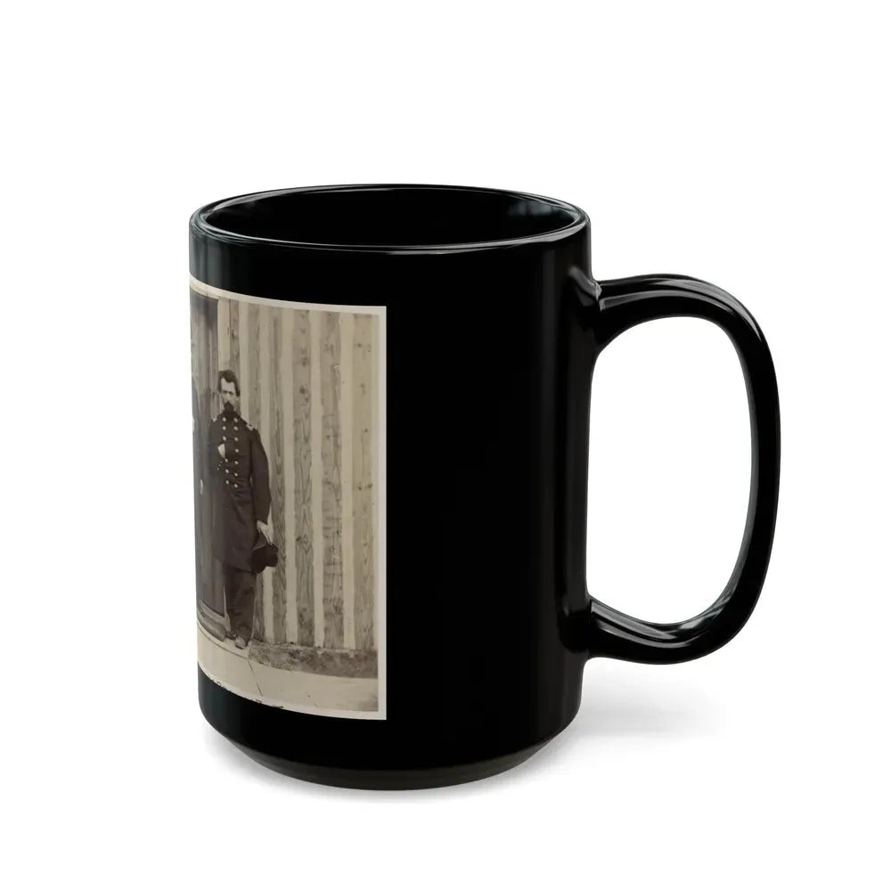 Gen. John A. Rawlins, Left, Gen. U.S. Grant, Center, And An Unidentified Officer (U.S. Civil War) Black Coffee Mug - Go Mug Yourself