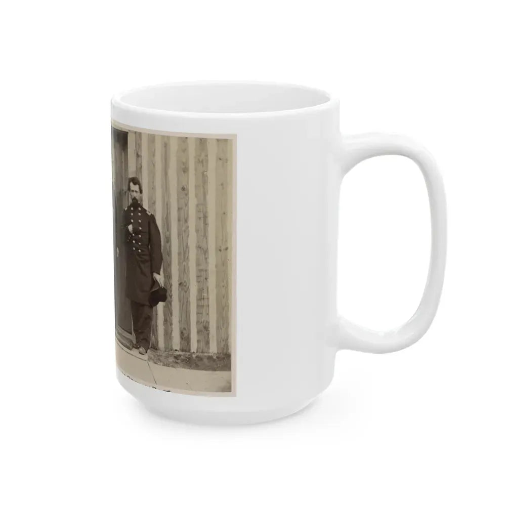 Gen. John A. Rawlins, Left, Gen. U.S. Grant, Center, And An Unidentified Officer (U.S. Civil War) White Coffee Mug - Go Mug Yourself