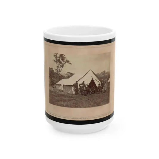 Gen. Randolph B. Marcy With Officers And Civilians At Army Of The Potomac Headquarters. Antietam, Md. (U.S. Civil War) White Coffee Mug 15oz - Go Mug Yourself