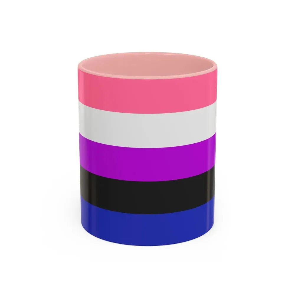 Genderfluidity Pride Flag - Accent Coffee Mug 11oz Pink - Go Mug Yourself