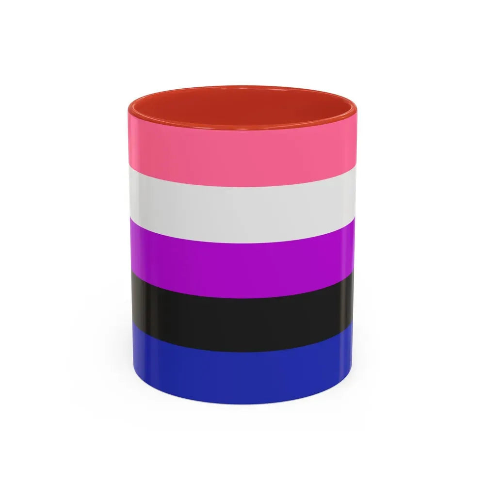 Genderfluidity Pride Flag - Accent Coffee Mug 11oz Red - Go Mug Yourself