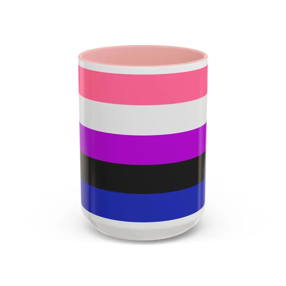 Genderfluidity Pride Flag - Accent Coffee Mug 15oz Pink - Go Mug Yourself