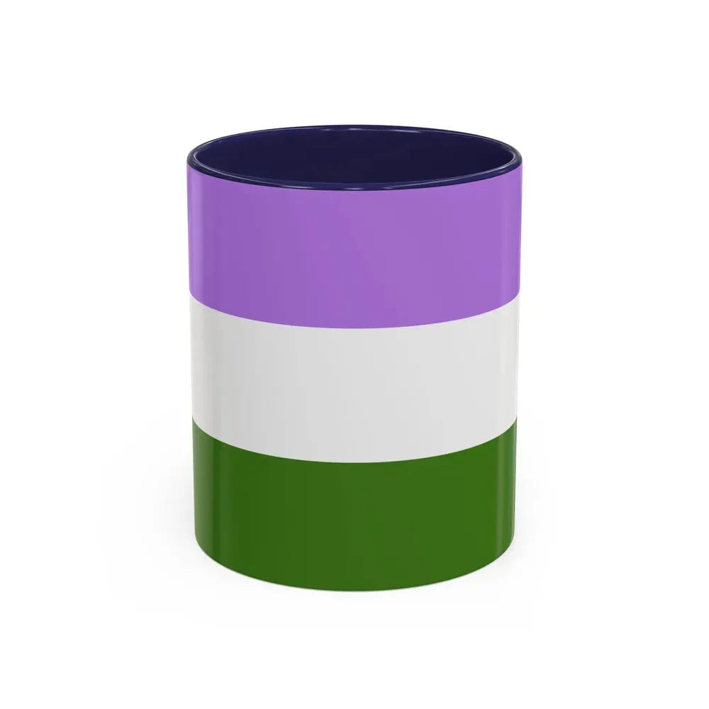 Genderqueer Pride Flag - Accent Coffee Mug 11oz Navy - Go Mug Yourself