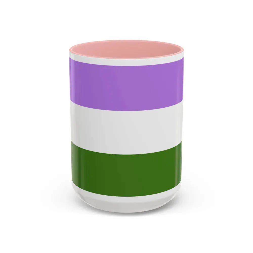 Genderqueer Pride Flag - Accent Coffee Mug 15oz Pink - Go Mug Yourself
