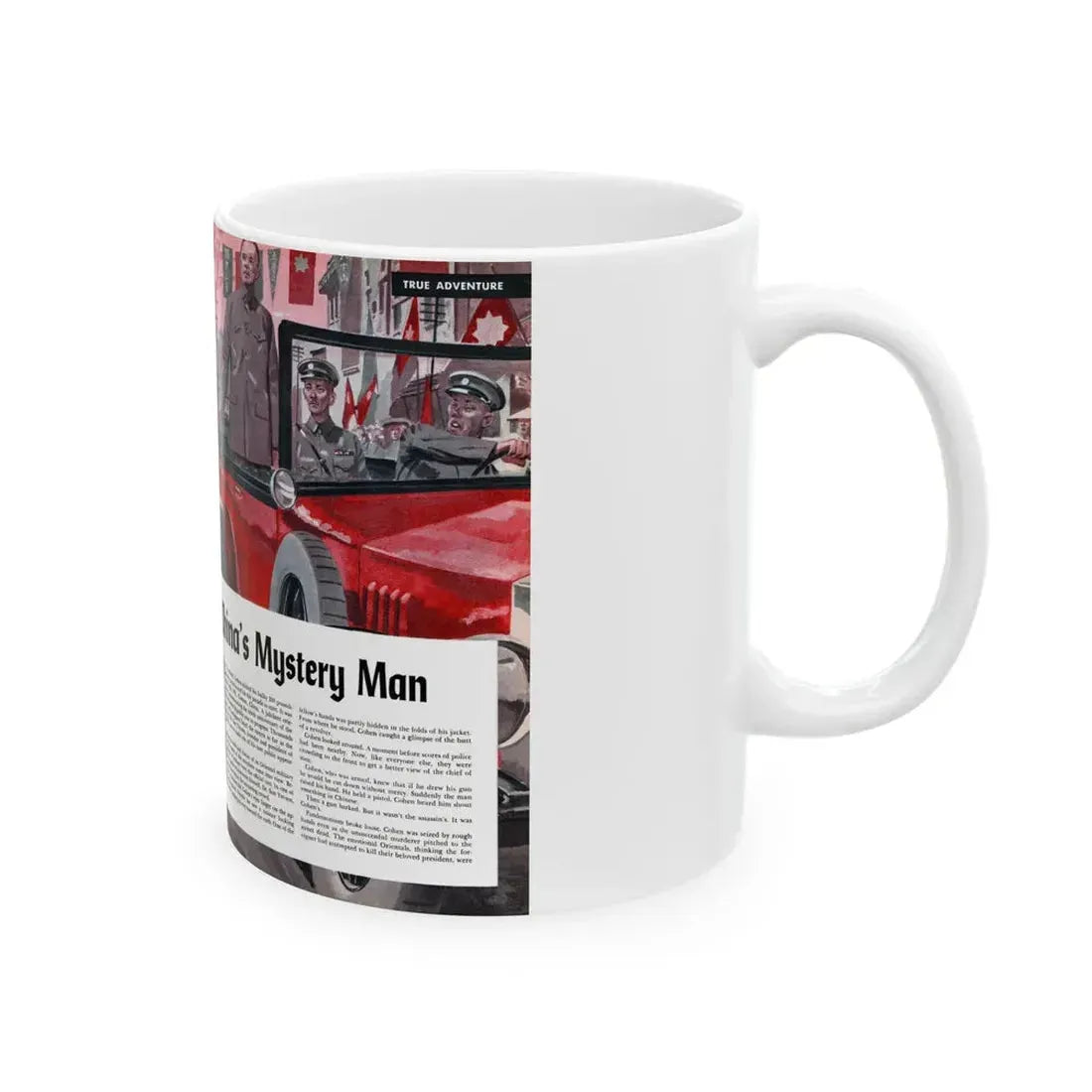 General Cohen - China Mystery Man, Cavalier, December 1953 - White Coffee Mug - Go Mug Yourself