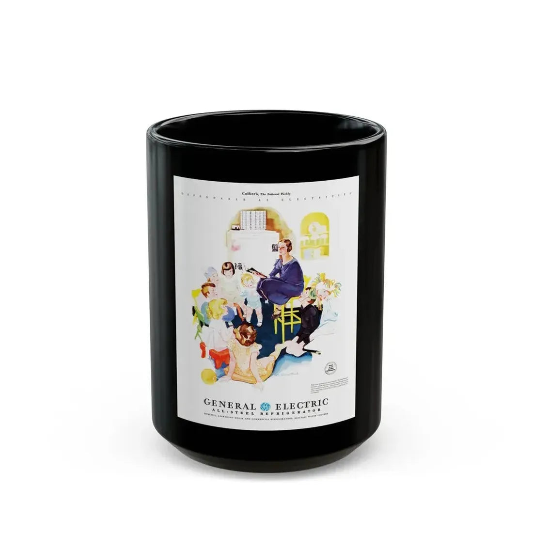 General Electric ad, Collier's, May 9, 1931 - Black Coffee Mug 15oz - Go Mug Yourself