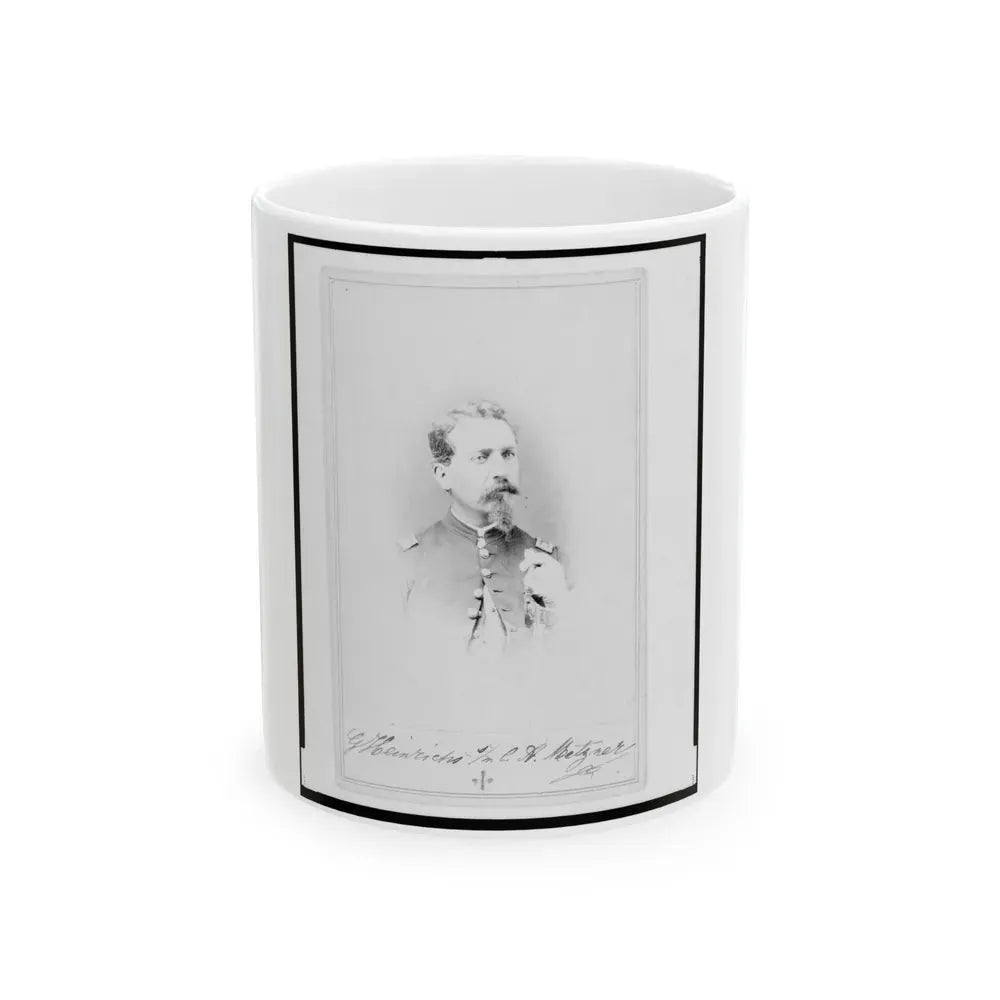 General Gustav Heinrichs, Union Officer, Half-Length Portrait, Facing Front (U.S. Civil War) White Coffee Mug 11oz - Go Mug Yourself