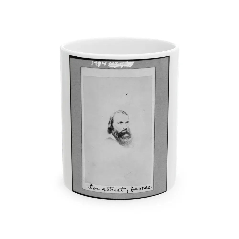 General James Longstreet, C.S.A., Head-And-Shoulders Portrait, Facing Slightly Right (U.S. Civil War) White Coffee Mug 11oz - Go Mug Yourself