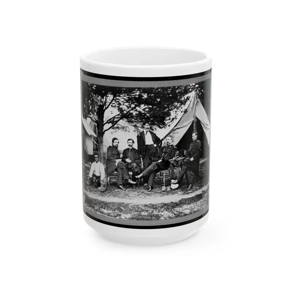 General Napoleon Bonaparte Mclaughlen And Staff Near Washington, D.C. (U.S. Civil War) White Coffee Mug 15oz - Go Mug Yourself
