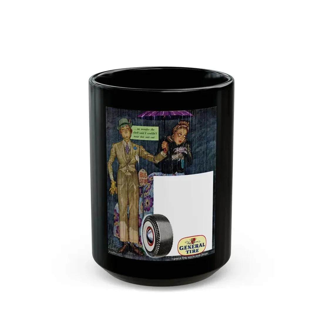 General Tire advertisement, 1941 - Black Coffee Mug 15oz - Go Mug Yourself