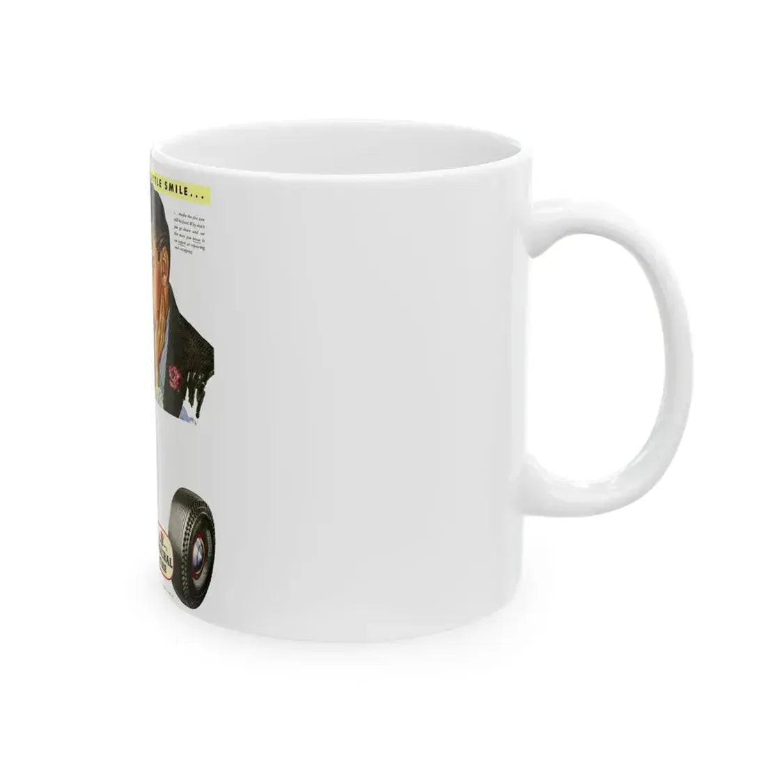 General Tire advertisement, 1942 - White Coffee Mug - Go Mug Yourself