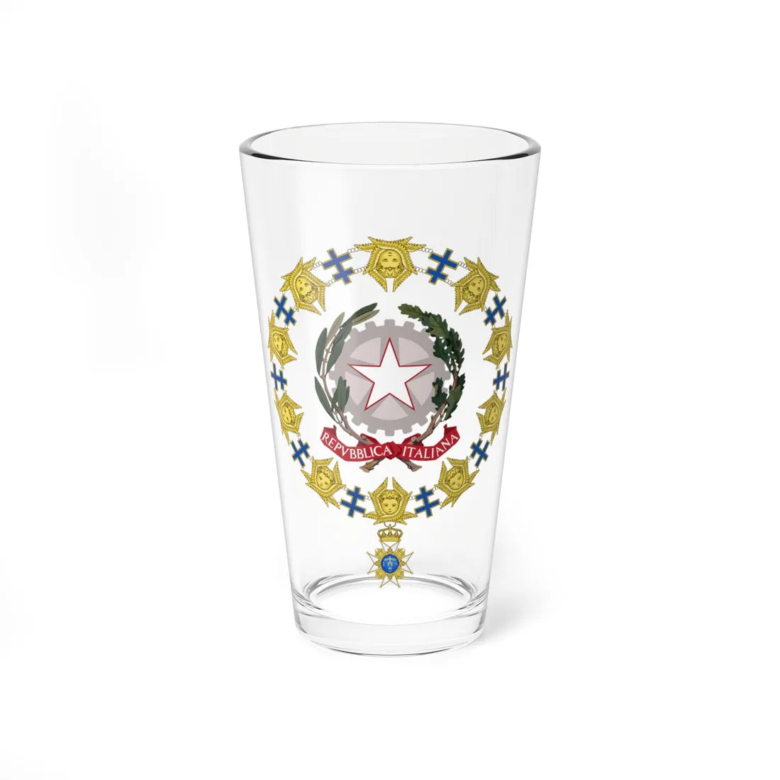 Generic Emblem of Italy Order of the Seraphim (Italy) (Coat of Arms) Pint Glass 16oz 16oz - Go Mug Yourself