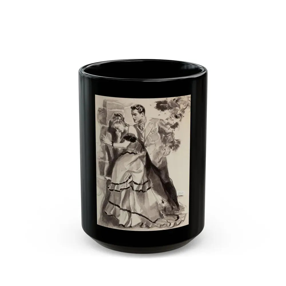 Gentleman Consoling Woman, magazine story illustration, circa 1930s - Black Coffee Mug 15oz - Go Mug Yourself