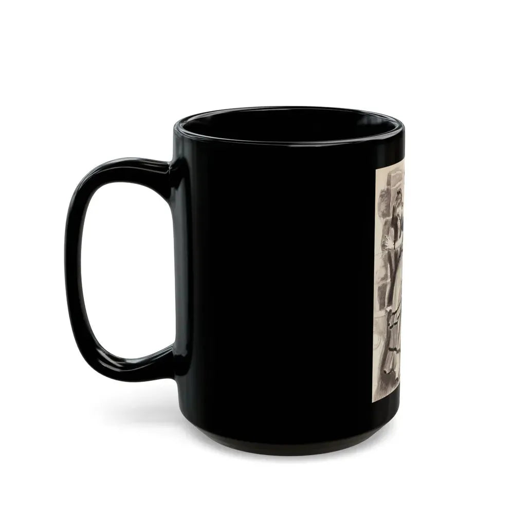 Gentleman Consoling Woman, magazine story illustration, circa 1930s - Black Coffee Mug - Go Mug Yourself